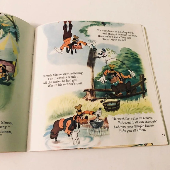 Vintage 1979 Mother Goose Rhymes Disney Read Along Book Only  No Tape - Picture 11 of 16